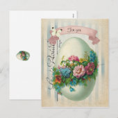 Victoriaans, snellere, langwerpige eieren feestdagenkaart (Voorkant / Achterkant)