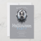 Victoriaans Spiegel en Gotische Meisje Halloween F Kaart (Voorkant)