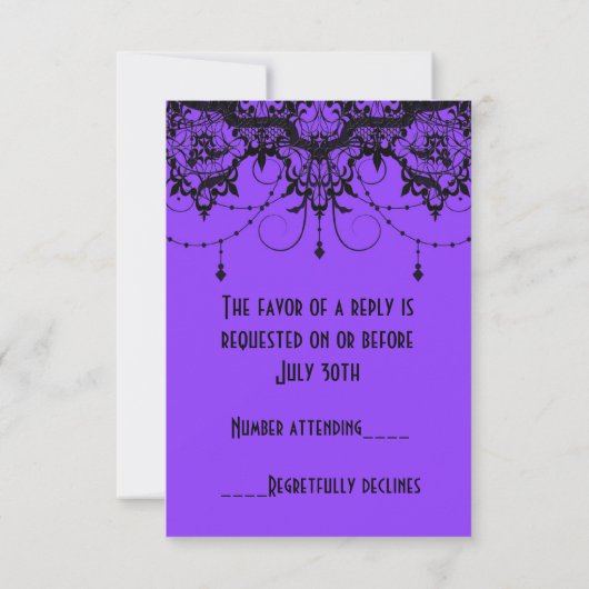 Victoriaans spin Paars Halloween Rsvp (Achterkant)