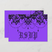 Victoriaans spin Paars Halloween Rsvp (Voorkant / Achterkant)