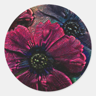 Victoriaans Splendor: voortreffelijk Floral Design Ronde Sticker