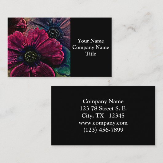 Victoriaans Splendor: voortreffelijk Floral Design Visitekaartje (Voorkant / Achterkant)