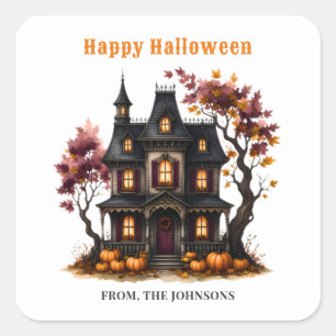 Victoriaans spookhuis Fijne Halloween Vierkante Sticker
