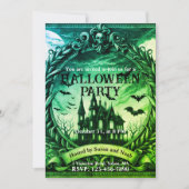 Victoriaans spookhuis gotische Halloween Party Kaart (Voorkant)