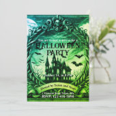 Victoriaans spookhuis gotische Halloween Party Kaart (Staand voorkant)