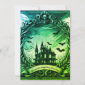 Victoriaans spookhuis gotische Halloween Party Kaart (Achterkant)