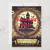 Victoriaans spookhuis Halloween-feest Kaart (Voorkant)