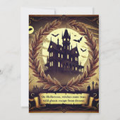Victoriaans spookhuis Halloween-feest Kaart (Achterkant)