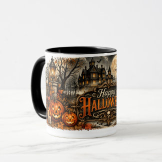 Victoriaans spookhuis Halloween-mok Mok