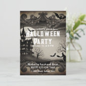  Victoriaans spookhuis Halloween Party Kaart (Staand voorkant)