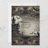  Victoriaans spookhuis Halloween Party Kaart (Achterkant)