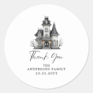 Victoriaans spookhuis volwassenen Halloween-feest Ronde Sticker
