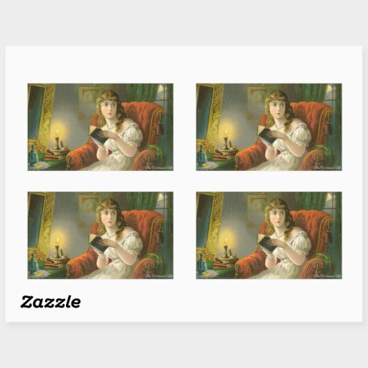 Victoriaans spookverhaal rechthoekige sticker (Vel)