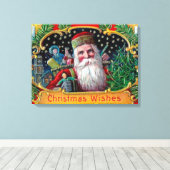 Victoriaans St. Nick met gouden sterren en speelgo Canvas Afdruk (Insitu (Houten vloer))