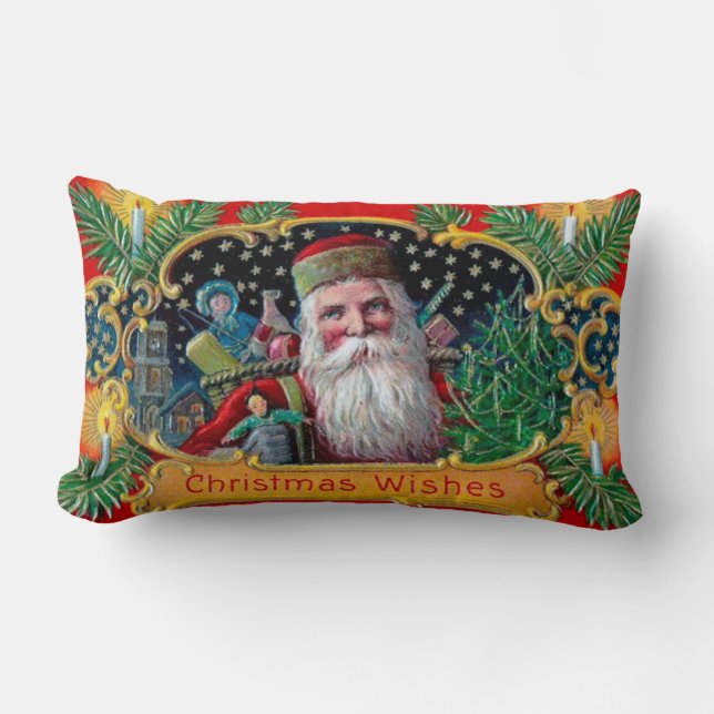 Victoriaans St. Nick met gouden sterren en speelgo Kussen (Voorkant)