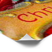 Victoriaans St. Nick met gouden sterren en speelgo Poster (Hoek)