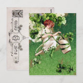 Victoriaans St. Patrick's Day Briefkaart (Voorkant / Achterkant)