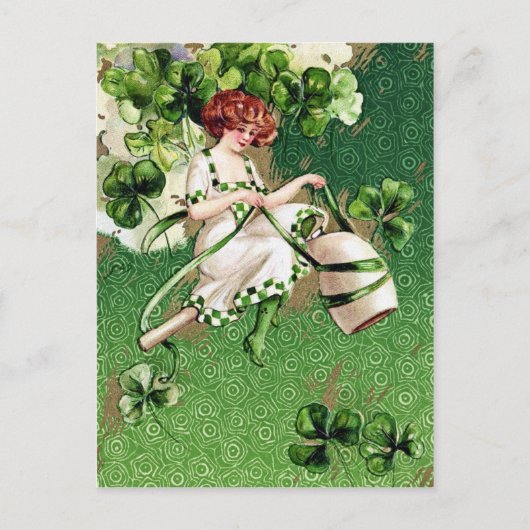 Victoriaans St. Patrick's Day Briefkaart (Voorkant)