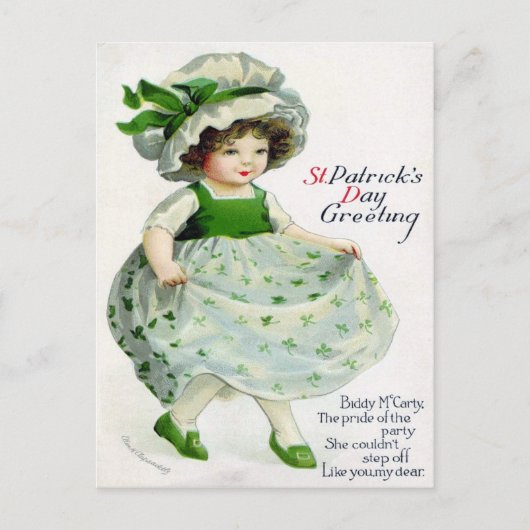 Victoriaans St. Patrick's Day Briefkaart (Voorkant)