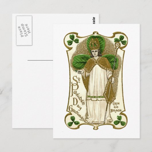 Victoriaans St. Patricks Day Briefkaart (Voorkant / Achterkant)