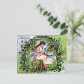 Victoriaans St. Patrick's Day Briefkaart (Staand voorkant)