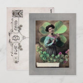 Victoriaans St. Patrick's Day Briefkaart (Voorkant / Achterkant)