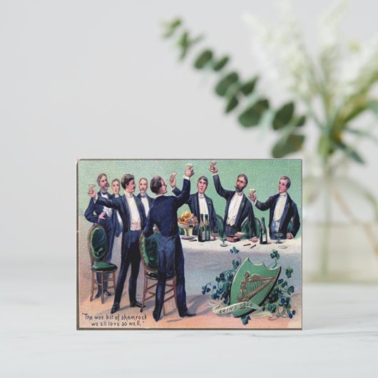 Victoriaans St. Patrick's Day Briefkaart (Staand voorkant)