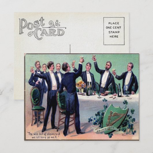 Victoriaans St. Patrick's Day Briefkaart (Voorkant / Achterkant)