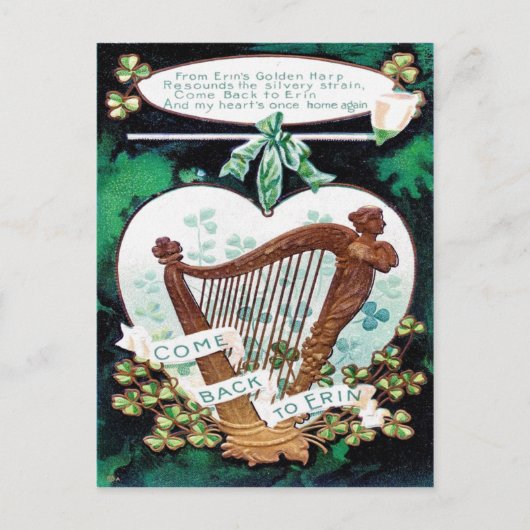 Victoriaans St. Patrick's Day Briefkaart (Voorkant)