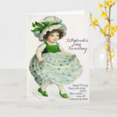 Victoriaans St. Patrick's Day Kaart (Gele Bloem)