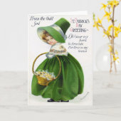 Victoriaans St. Patrick's Day Kaart (Gele Bloem)