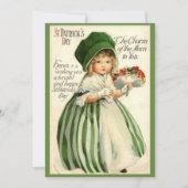 Victoriaans St. Patrick's Day Meisje Aangepaste Vi Feestdagenkaart (Voorkant)