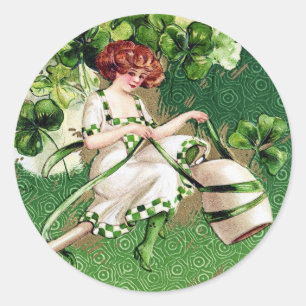 Victoriaans St. Patrick's Day Ronde Sticker