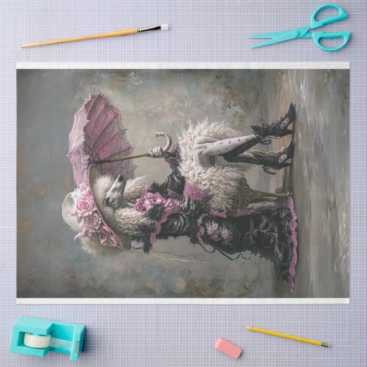 Victoriaans Standaard poedeldecoupage Tissuepapier (Craft)