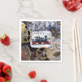 Victoriaans Steam Train Steampunk party dineren Servetten (Insitu)