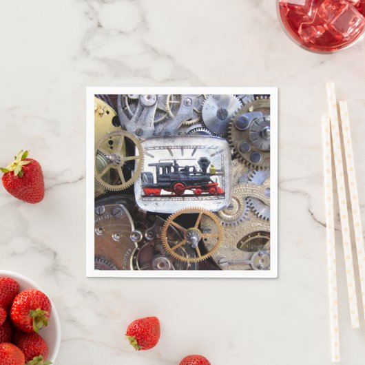 Victoriaans Steam Train Steampunk party dineren Servetten (Insitu)