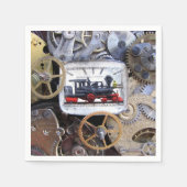 Victoriaans Steam Train Steampunk party dineren Servetten (Voorkant)