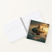 Victoriaans Steampunk Airbus Notitieboek (Binnen)