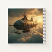 Victoriaans Steampunk Airbus Notitieboek (Achterkant)