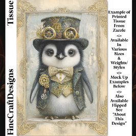 Victoriaans Steampunk Baby Penguin DL3L Decoupage Tissuepapier
