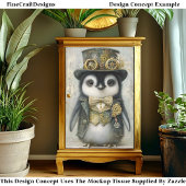 Victoriaans Steampunk Baby Penguin DL3R Decoupage Tissuepapier
