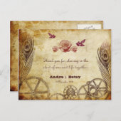 Victoriaans Steampunk Bedankt Briefkaart (Voorkant / Achterkant)