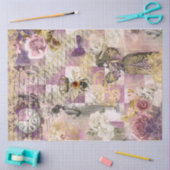 Victoriaans Steampunk bijen Roze cheques script Tissuepapier (Craft)