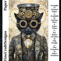 Victoriaans Steampunk Black Cat AB6 Scrapbook Papi