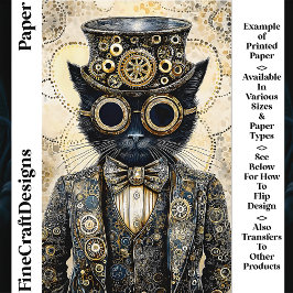 Victoriaans Steampunk Black Cat AB6 Scrapbook Papi
