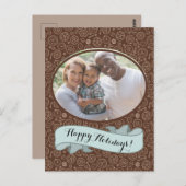 Victoriaans Steampunk Brown & White Gears Tekening Briefkaart (Voorkant / Achterkant)