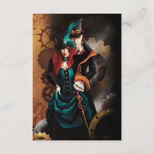 Victoriaans Steampunk bruiloft Informatiekaartje (Achterkant)