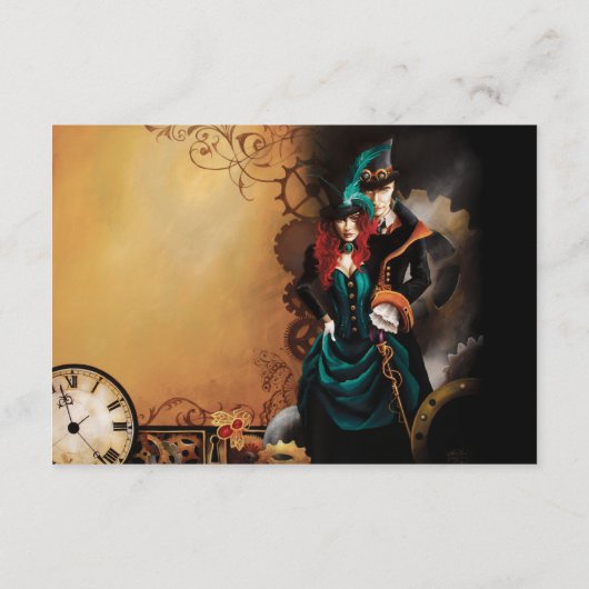 Victoriaans Steampunk bruiloft Informatiekaartje (Achterkant)