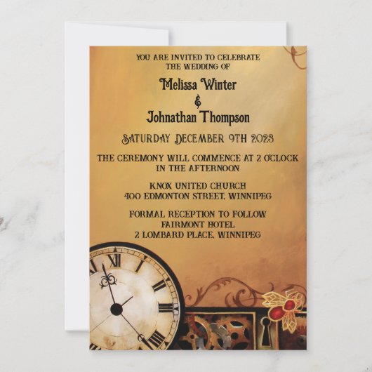 Victoriaans Steampunk bruiloft Kaart (Voorkant)