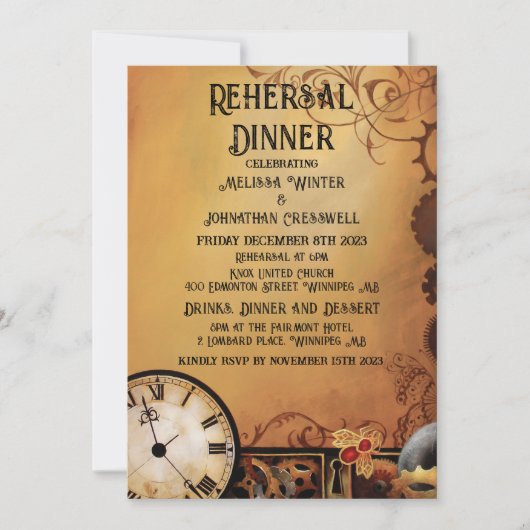 Victoriaans Steampunk bruiloft Kaart (Voorkant)